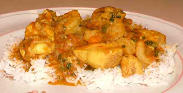 chicken curry with prawns
