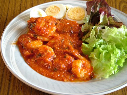 crevettes sauce rouge